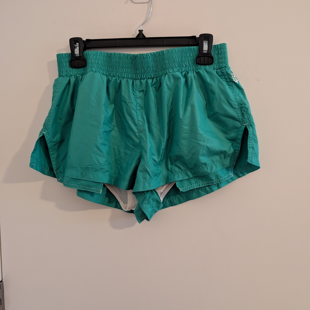 FP Movement Teal Green Athletic Shorts with Elastic Waistband